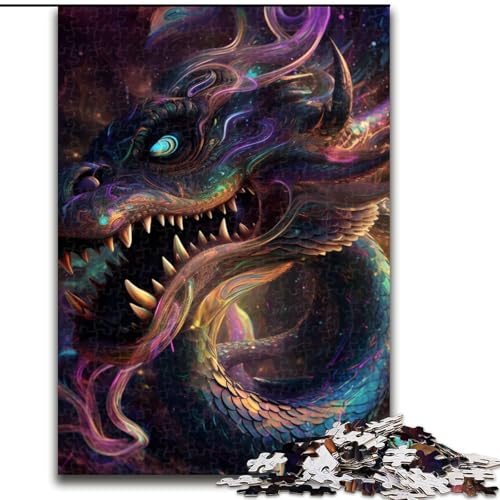 Puzzle 1000 Teile für Erwachsene, Hypnotischer Weltraumdrache, anspruchsvolle Puzzles für Familienspaß, perfekt für Feiertage, interaktive Spieleabende, Größe 50x75cm von WGLINGX