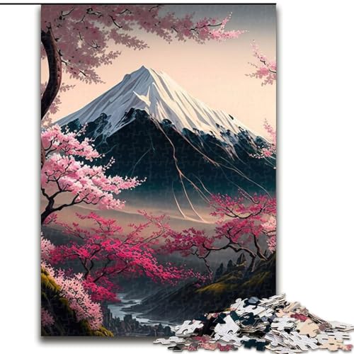 Puzzle 1000 Teile für Erwachsene, Japanische Kirschblüten, 1000-teiliges Puzzle, Spielzeug, Geschenk, pädagogisches, intellektuelles, entspannendes Spaßspiel für die ganze Familie, Größe 26x38cm von WGLINGX