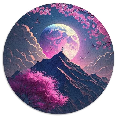 Puzzle 1000 Teile für Erwachsene, Japanische Kirschblüten, runde Puzzles 1000 Teile für Erwachsene, anspruchsvolles Denkspiel – entspannendes Spielzeug für Teenager, 1000 Teile (67,5x67,5cm) von WGLINGX
