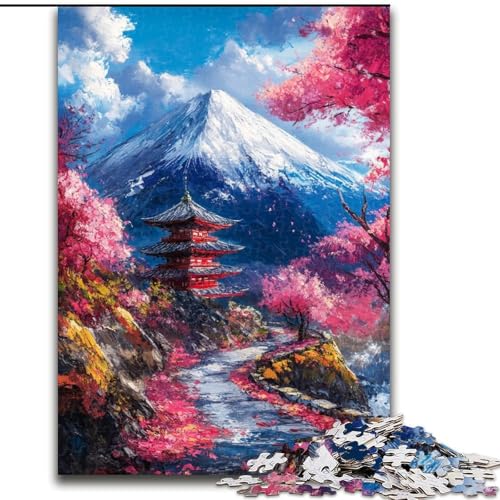 Puzzle 1000 Teile für Erwachsene, Japanische Tempel, Puzzle für Erwachsene, 1000 Teile, Lernspiele, schöne Dekoration (Größe 50x75cm) von WGLINGX