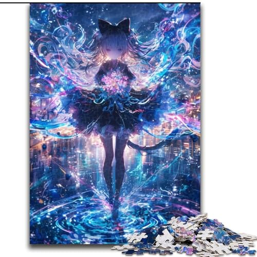 Puzzle 1000 Teile für Erwachsene, Japanisches Anime-Mädchen, 1000-teiliges Puzzle, interaktives Familienspiel, Denksportaufgabe als Geschenk, Lernspielzeug (Größe 26x38cm) von WGLINGX