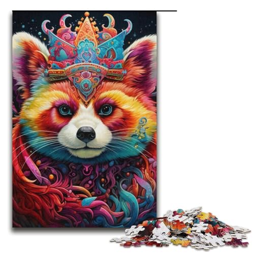Puzzle 1000 Teile für Erwachsene, Jigsaw King Red Panda, Puzzle für Teenager, Spielzeug, Denkspiel (Größe 38 x 26 cm) von WGLINGX