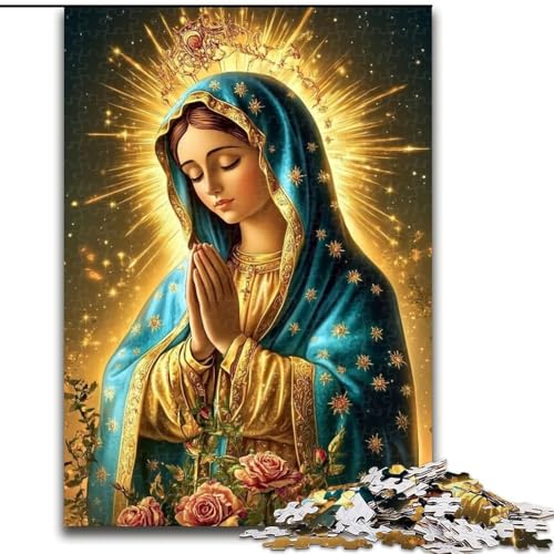 Puzzle 1000 Teile für Erwachsene, Jungfrau Maria, Puzzle für Erwachsene, 1000 Teile, Lernspiele, schöne Dekoration (Größe 26x38cm) von WGLINGX