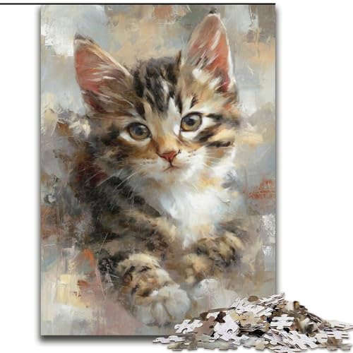 Puzzle 1000 Teile für Erwachsene, Kätzchen-Puzzle, 1000 Teile, interaktives Familienspiel, geeignet für Kinder ab 14 Jahren (Größe 50x75cm) von WGLINGX