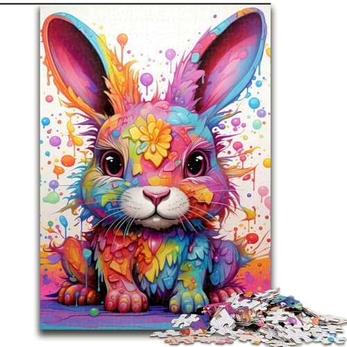 Puzzle 1000 Teile für Erwachsene, Kaninchen, 1000 Teile Puzzle für Erwachsene, interaktives Familienspiel, geeignet für Kinder ab 14 Jahren (Größe 26x38cm) von WGLINGX