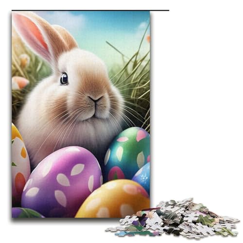 Puzzle 1000 Teile für Erwachsene, Kaninchen, Osterhase, Tierpuzzle für Teenager, Spielzeug, Denkspiel (Größe 38 x 26 cm) von WGLINGX