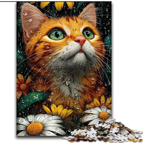 Puzzle 1000 Teile für Erwachsene, Katzen-Holzpuzzle, Familienaktivitätsspiel für Teenager, anspruchsvolles Denkspiel (Größe 50x75cm) von WGLINGX