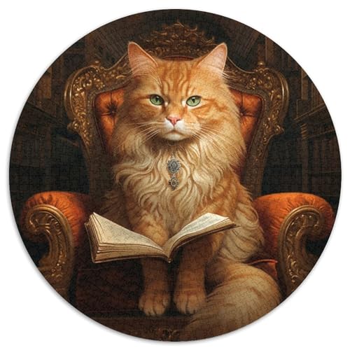 Puzzle 1000 Teile für Erwachsene, Katzen-Lesebuch, Papierpuzzle, Geschenk, DIY-Spaß, geeignet für die Dekoration von Zuhause, Wohnzimmer, Büro, 1000 Stück (67,5x67,5cm) von WGLINGX