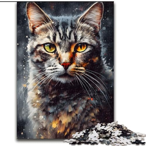 Puzzle 1000 Teile für Erwachsene, Katzen-Ölgemälde-Porträt, Puzzle 1000 Teile für Erwachsene für Teenager, interaktives Familienspiel, herausforderndes Geschenk, Größe 26x38cm Puzzle 1000 Teile für Erwachsene, Katzen-Ölgemälde-Porträt, Puzzle 1000 Teile für Erwachsene für Teenager, interaktives Familienspiel, herausforderndes Geschenk, Größe 26x38cm von WGLINGX
