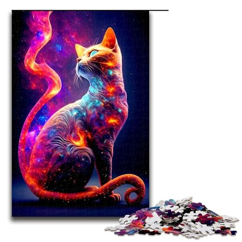 Puzzle 1000 Teile für Erwachsene, Katzen-Puzzle, Lernspiele zur Heimdekoration (Größe 50 x 75 cm) von WGLINGX