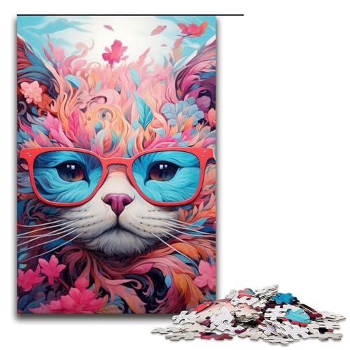 Puzzle 1000 Teile für Erwachsene, Katzenpuzzle, Lernspiele, Staycation, Zeitvertreib für Teenager ab 14 Jahren, 19,69 x 29,53 Zoll von WGLINGX