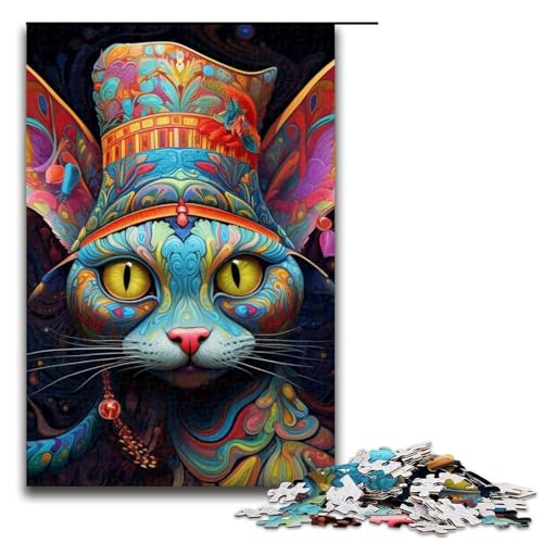 Puzzle 1000 Teile für Erwachsene, Katzenpuzzle, Lernspiele, Staycation, Zeitvertreib für Teenager ab 14 Jahren, 19,69 x 29,53 Zoll von WGLINGX