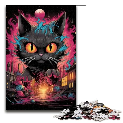 Puzzle 1000 Teile für Erwachsene, Katzenpuzzle, Lernspiele, einzigartiges Geburtstagsspiel (Größe 50 x 75 cm) von WGLINGX