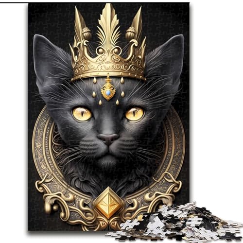 Puzzle 1000 Teile für Erwachsene, King Cat Golden Art Deco, 1000-teiliges Puzzle, Spielzeug, Geschenk, pädagogisches, intellektuelles, entspannendes Spaßspiel für die ganze Familie, Größe 26x38cm von WGLINGX