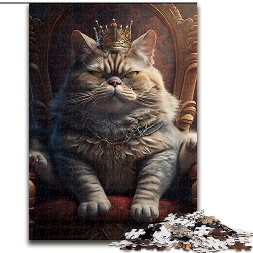 Puzzle 1000 Teile für Erwachsene, King Cat Puzzle, Denkspiel für Teenager, Familienspieleabend (Größe 26x38cm) von WGLINGX