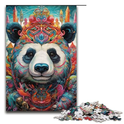 Puzzle 1000 Teile für Erwachsene, King Panda, Puzzle für Teenager, Spielzeug, Denkspiel (Größe 38 x 26 cm) von WGLINGX