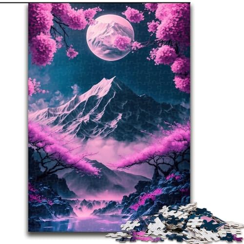 Puzzle 1000 Teile für Erwachsene, Kirschblüten-Japan-Kunst, 1000-teiliges Puzzle, Spielzeug, Geschenk, pädagogisches intellektuelles Dekomprimierungsspaß, Familienspiel, Größe 50x75cm von WGLINGX