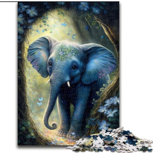 Puzzle 1000 Teile für Erwachsene, Kleiner süßer Elefant, schwierige Puzzles für Erwachsene, Lernspielzeug (Größe 50x75cm) von WGLINGX