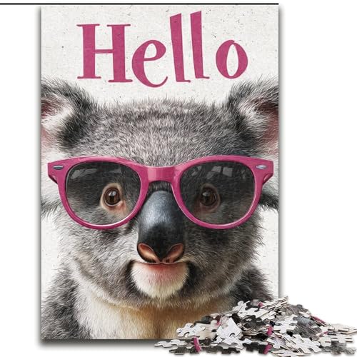 Puzzle 1000 Teile für Erwachsene, Koala-Holzpuzzle für Erwachsene, anspruchsvolles Denkspiel für Teenager, Spaß für den Familienspieleabend (Größe 50x75cm) von WGLINGX