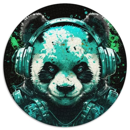 Puzzle 1000 Teile für Erwachsene, Kopfhörer, Panda-Puzzle, Spielzeug, Geschenk, pädagogisches, intellektuelles, entspannendes Familienspiel (67,5x67,5cm) von WGLINGX