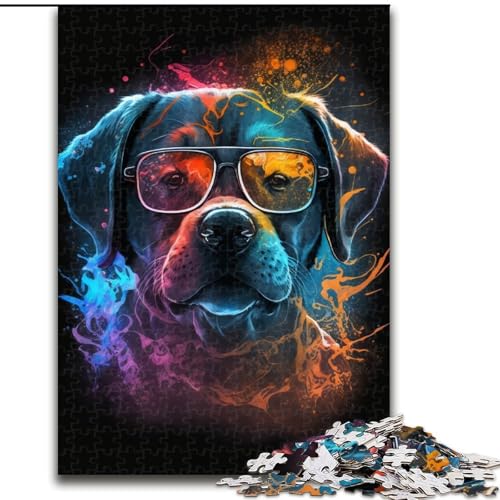 Puzzle 1000 Teile für Erwachsene, Kunst, Bullen, Hunde, Holzpuzzle, DIY-Dekoration, gehirnfordernde (Größe 50x75cm) von WGLINGX