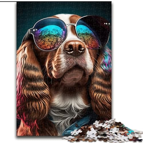 Puzzle 1000 Teile für Erwachsene, Kunst, Bunte Hunde, Holzpuzzle, perfektes Weihnachts- und Neujahrsgeschenk, Feiertagsgeschenk (Größe 50x75cm) von WGLINGX