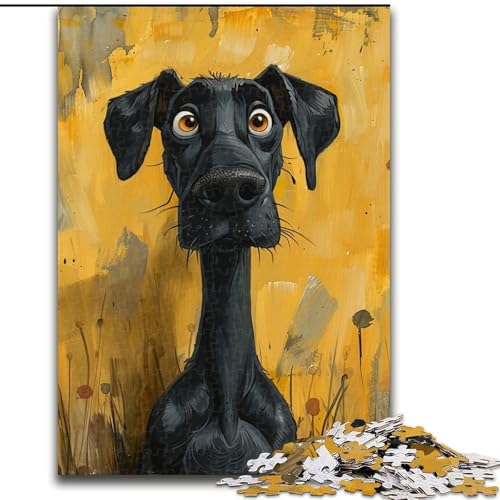 Puzzle 1000 Teile für Erwachsene, Kunst, Hund, Unmögliches Puzzle für Erwachsene, Weihnachten, Halloween, Muttertag, Neujahr, Ostergeschenk (Größe 26x38cm) von WGLINGX