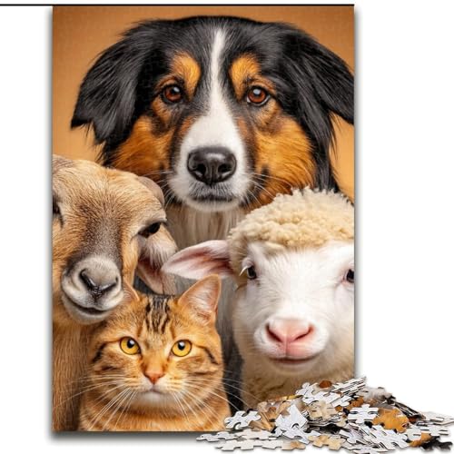 Puzzle 1000 Teile für Erwachsene, Kunst-Katzen-Puzzle für Erwachsene, 1000 Teile, Lernspiele, schöne Dekoration (Größe 50x75cm) von WGLINGX