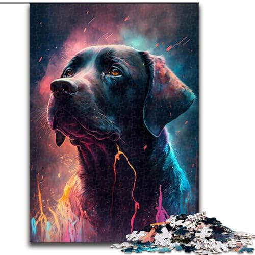 Puzzle 1000 Teile für Erwachsene, Labrador, Holzpuzzle, perfektes Weihnachts- und Neujahrsgeschenk, Feiertagsgeschenk (Größe 50x75cm) von WGLINGX