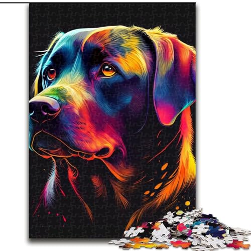 Puzzle 1000 Teile für Erwachsene, Labrador, farbenfrohes 1000-teiliges Puzzle, Spielzeug, Geschenk, pädagogisches intellektuelles Dekomprimierungsspaß, Familienspiel, Größe 26x38cm von WGLINGX