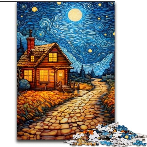 Puzzle 1000 Teile für Erwachsene, Landschaft unter dem Nachthimmel, Puzzle für Erwachsene, 1000 Teile, interaktives Familienspiel, Denksportaufgabe als Geschenk, Lernspielzeug (Größe 50x75cm) von WGLINGX