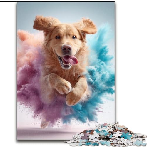 Puzzle 1000 Teile für Erwachsene, Laufender Hund, Papppuzzle, Familienaktivitätsspiel für Teenager, anspruchsvolles Denkspiel (Größe 26x38cm) von WGLINGX