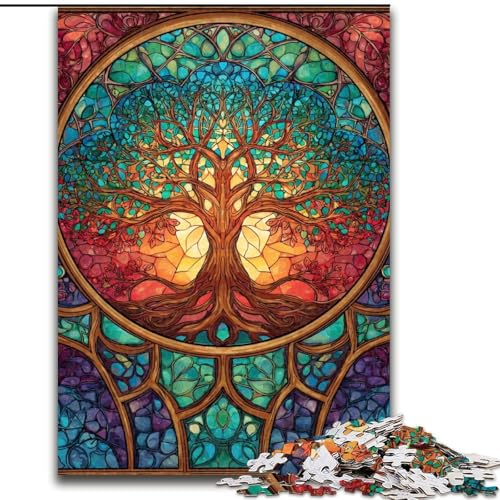 Puzzle 1000 Teile für Erwachsene, Lebensbaum-Puzzle, 1000 Teile, interaktives Familienspiel, geeignet für Kinder ab 14 Jahren (Größe 50x75cm) von WGLINGX