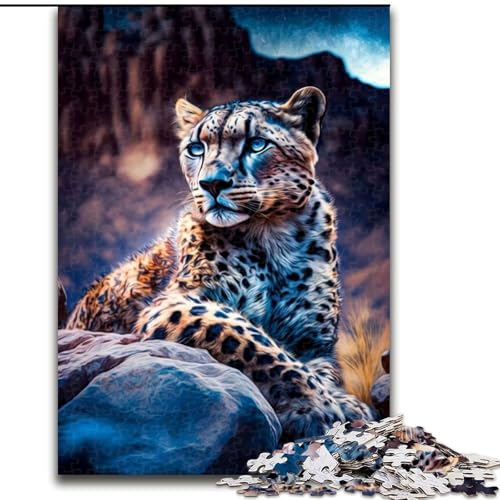 Puzzle 1000 Teile für Erwachsene, Leoparden-Holzpuzzle, interaktives Familienspiel, Denksportaufgabe, Geschenk, Lernspielzeug (Größe 50x75cm) von WGLINGX