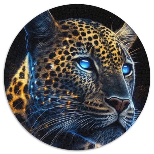 Puzzle 1000 Teile für Erwachsene, Leoparden-Puzzle, runde Puzzles 1000 Teile für Erwachsene, anspruchsvolles Denkspiel – entspannendes Spielzeug für Teenager, 1000 Teile (67,5x67,5cm) von WGLINGX