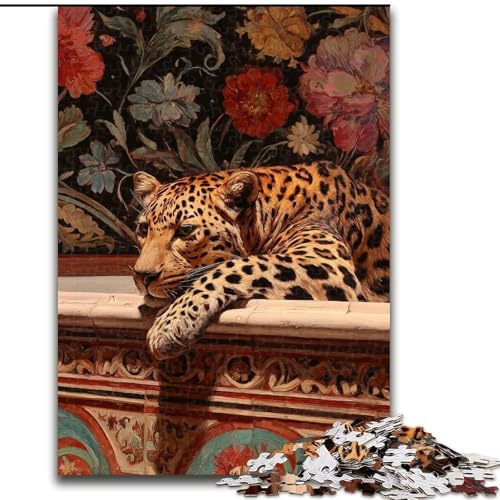 Puzzle 1000 Teile für Erwachsene, Leoparden-Puzzle für Erwachsene, 1000 Teile, Spielzeug, Geschenk, pädagogisches, intellektuelles, entspannendes, lustiges Familienspiel (Größe 26x38cm) von WGLINGX