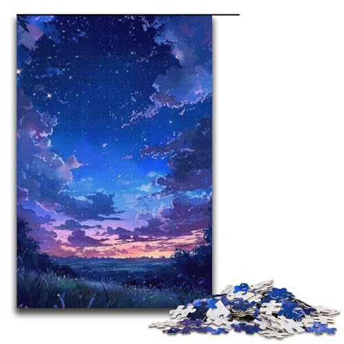 Puzzle 1000 Teile für Erwachsene, Lila Himmel, Puzzle für Teenager, Spielzeug, Denkspiel (Größe 38 x 26 cm) von WGLINGX