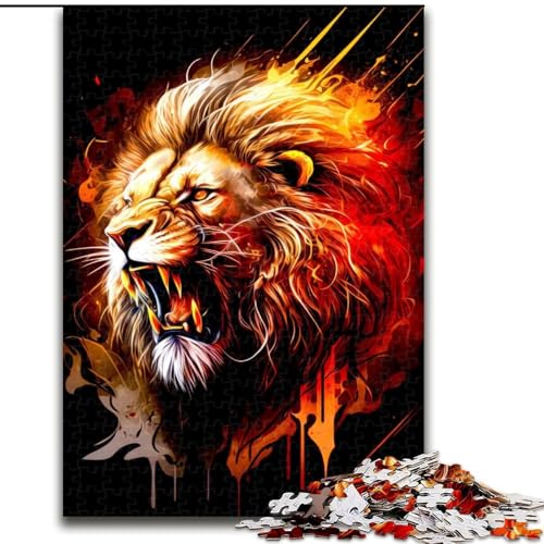 Puzzle 1000 Teile für Erwachsene, Löwe, 1000-teiliges Puzzle, Spielzeug, Geschenk, pädagogisches, intellektuelles, entspannendes Spaßspiel für die ganze Familie, Größe 50x75cm von WGLINGX