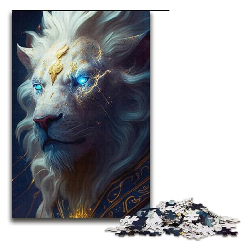 Puzzle 1000 Teile für Erwachsene, Löwe, Lernpuzzle, Familienspiel zur Heimdekoration, geeignet für Kinder und Jugendliche ab 14 Jahren (Größe 38 x 26 cm) von WGLINGX