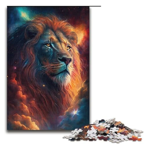 Puzzle 1000 Teile für Erwachsene, Löwe, Lernspiel, Herausforderung, Spielzeug, Kunstwerk, Geschenk (Größe 38 x 26 cm) von WGLINGX
