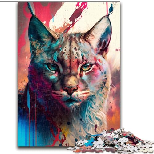 Puzzle 1000 Teile für Erwachsene, Luchs-Mal-Karton-Puzzles, DIY-Dekoration, anspruchsvolle (Größe 26x38cm) von WGLINGX
