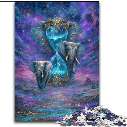 Puzzle 1000 Teile für Erwachsene, Magischer Elefant, Papppuzzle, Familienaktivitätsspiel für Teenager, anspruchsvolles Denkspiel (Größe 26x38cm) von WGLINGX