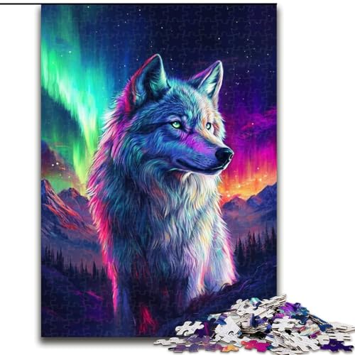 Puzzle 1000 Teile für Erwachsene, Majestätischer Wolf, Puzzle für Erwachsene, 1000 Teile, Lernspiele, schöne Dekoration (Größe 50x75cm) von WGLINGX