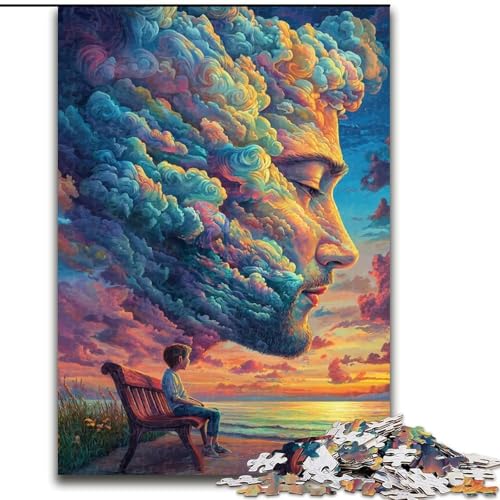 Puzzle 1000 Teile für Erwachsene, Menschliches Gesicht, Farbwolke, Puzzle 1000 Teile für Jugendliche ab 14 Jahren, Heimdekoration (Größe 50x75cm) von WGLINGX