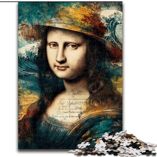 Puzzle 1000 Teile für Erwachsene, Mona Lisa, Holzpuzzle, Familienaktivitätsspiel für Teenager, anspruchsvolles Denkspiel (Größe 50x75cm) von WGLINGX