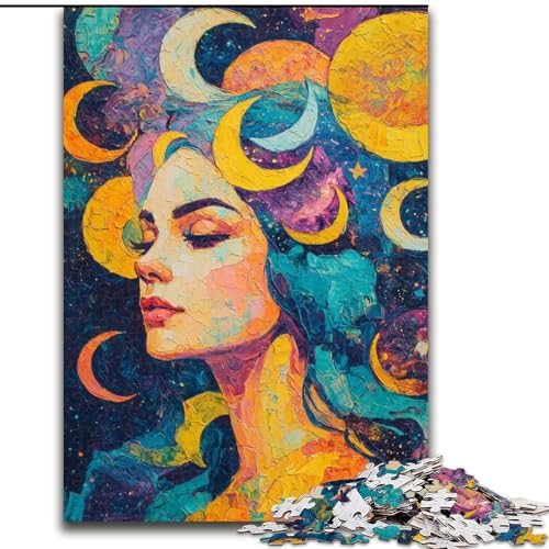 Puzzle 1000 Teile für Erwachsene, Mondfrau, Holzpuzzle, interaktives Familienspiel, DIY-Heimdekoration, Gehirn-Herausforderung, Geschenk (Größe 50x75cm) von WGLINGX
