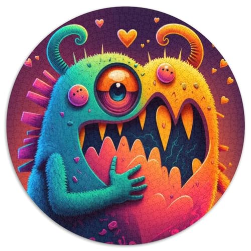 Puzzle 1000 Teile für Erwachsene, Monster Love Hearts, schwierige Puzzles für Erwachsene, Denkspiel für Teenager, Spieleabend mit der Familie (67,5x67,5cm) von WGLINGX