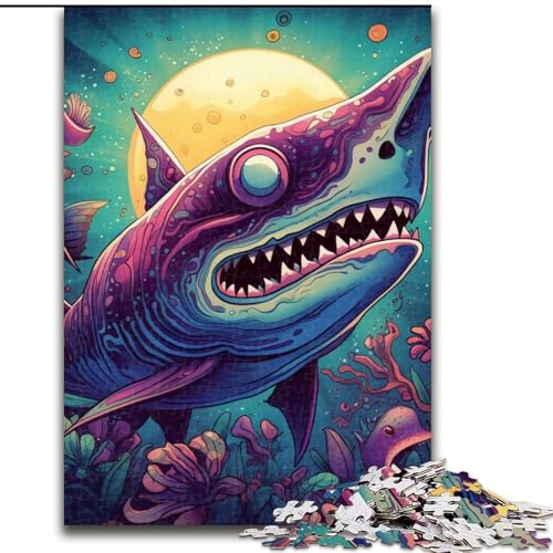 Puzzle 1000 Teile für Erwachsene, Monsterhai, 1000-teiliges Puzzle, Spielzeug, Geschenk, pädagogisches intellektuelles Dekomprimierungsspaß, Familienspiel, Größe 50x75cm Puzzle 1000 Teile für Erwachsene, Monsterhai, 1000-teiliges Puzzle, Spielzeug, Geschenk, pädagogisches intellektuelles Dekomprimierungsspaß, Familienspiel, Größe 50x75cm von WGLINGX