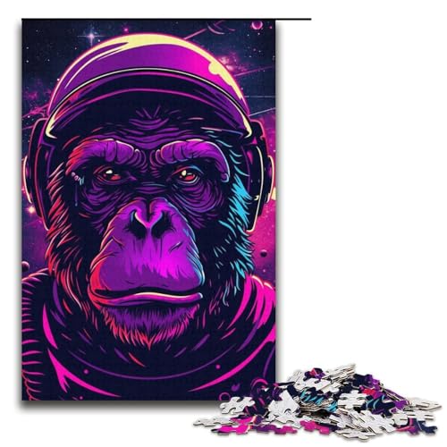 Puzzle 1000 Teile für Erwachsene, Musik-Affen-Puzzle, Kartonpuzzle, pädagogisches Spielzeug zum Stressabbau (Größe 38 x 26 cm) von WGLINGX