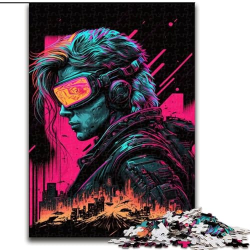 Puzzle 1000 Teile für Erwachsene, Neon-Roboter, Puzzle 1000 Teile für Erwachsene für Teenager, interaktives Familienspiel, herausforderndes Geschenk, Größe 50x75cm von WGLINGX